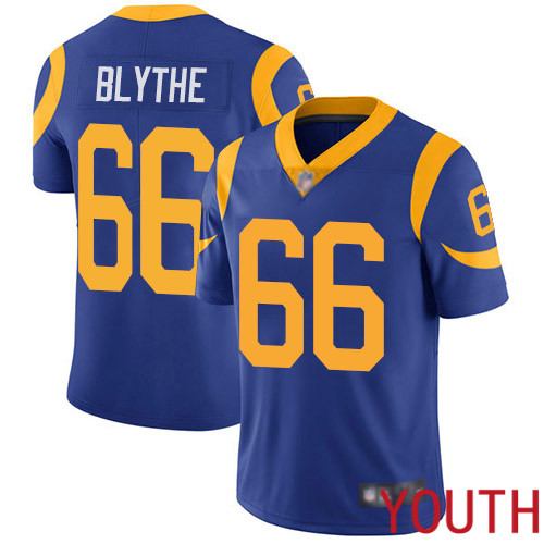 Los Angeles Rams Limited Royal Blue Youth Austin Blythe Alternate Jersey NFL Football #66 Vapor Untouchable->youth nfl jersey->Youth Jersey
